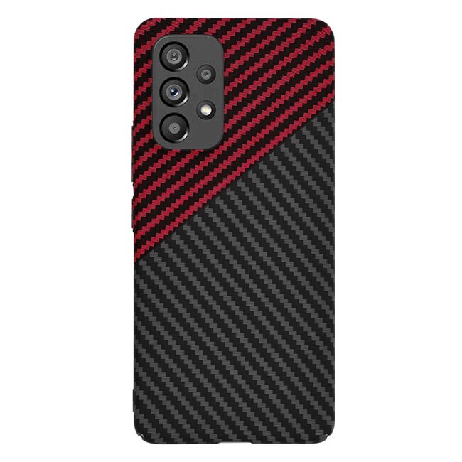 Husa pentru  Samsung Galaxy A53 5G CarbonFiber UltraSlim, Lightweight, rosu negru