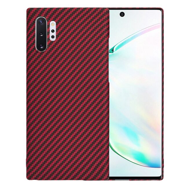 Husa pentru  Samsung Galaxy Note 10 Plus CarbonFiber UltraSlim, Lightweight, rosu