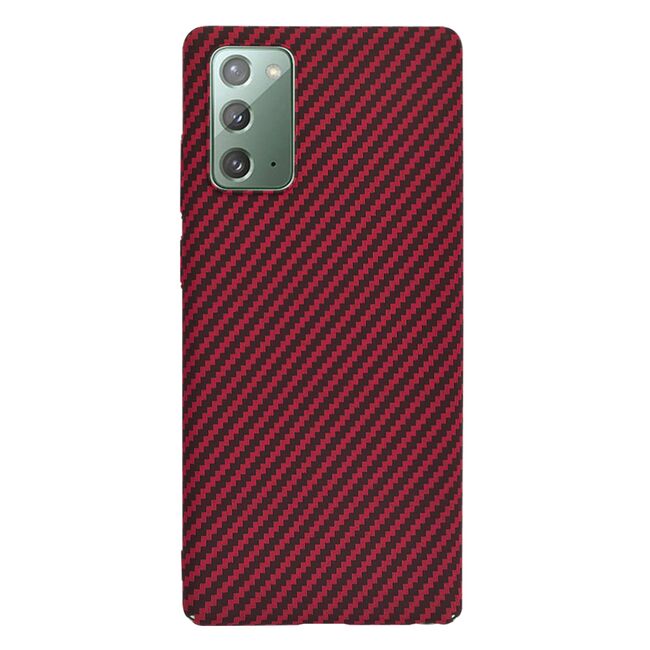 Husa pentru  Samsung Galaxy Note 20 CarbonFiber UltraSlim, Lightweight, rosu