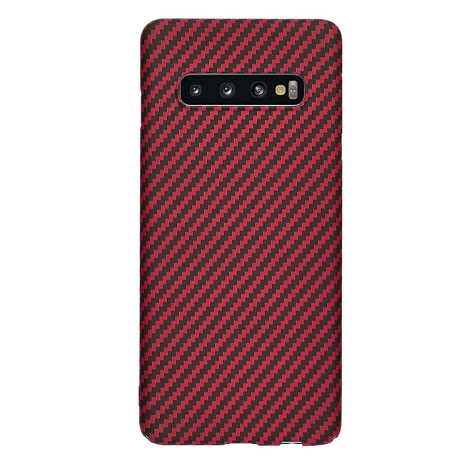 Husa pentru  Samsung Galaxy S10 CarbonFiber UltraSlim, Lightweight, rosu