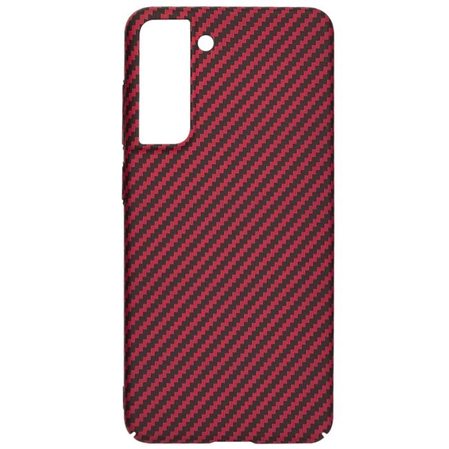 Husa pentru  Samsung Galaxy S21 FE CarbonFiber UltraSlim, Lightweight, rosu