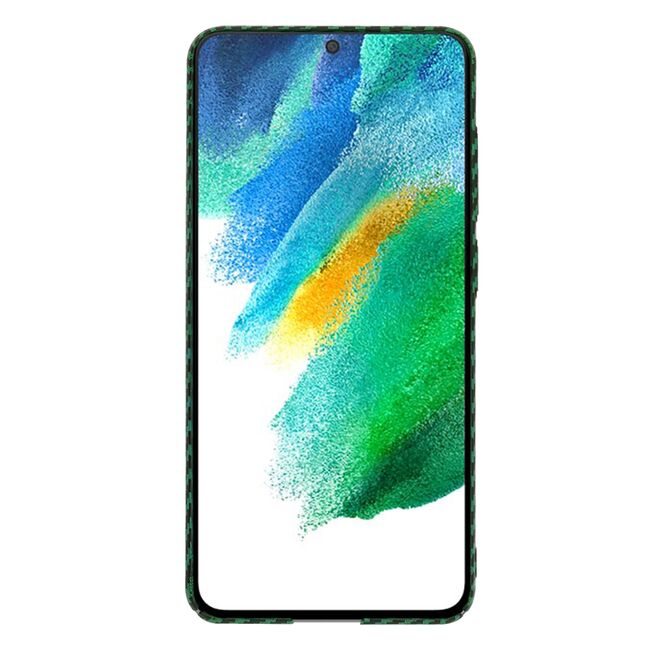 Husa pentru  Samsung Galaxy S21 FE CarbonFiber UltraSlim, Lightweight, verde