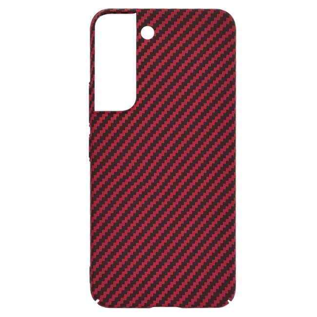 Husa pentru  Samsung Galaxy S22 5G CarbonFiber UltraSlim, Lightweight, rosu