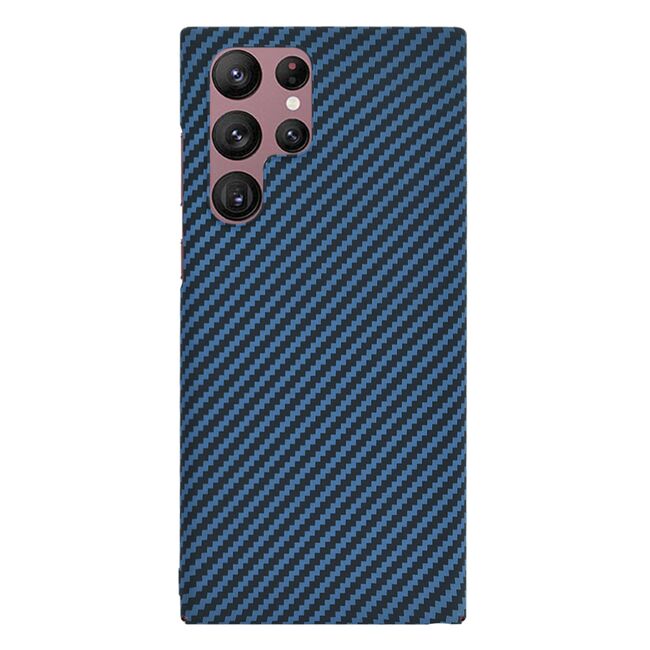 Husa pentru  Samsung Galaxy S22 Ultra 5G CarbonFiber UltraSlim, Lightweight, albastru