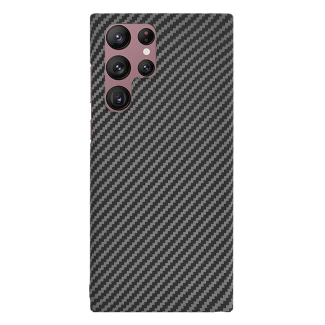 Husa pentru  Samsung Galaxy S22 Ultra 5G CarbonFiber UltraSlim, Lightweight, negru