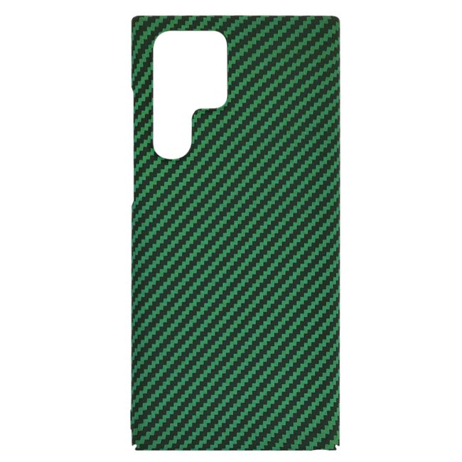 Husa pentru  Samsung Galaxy S22 Ultra 5G CarbonFiber UltraSlim, Lightweight, verde