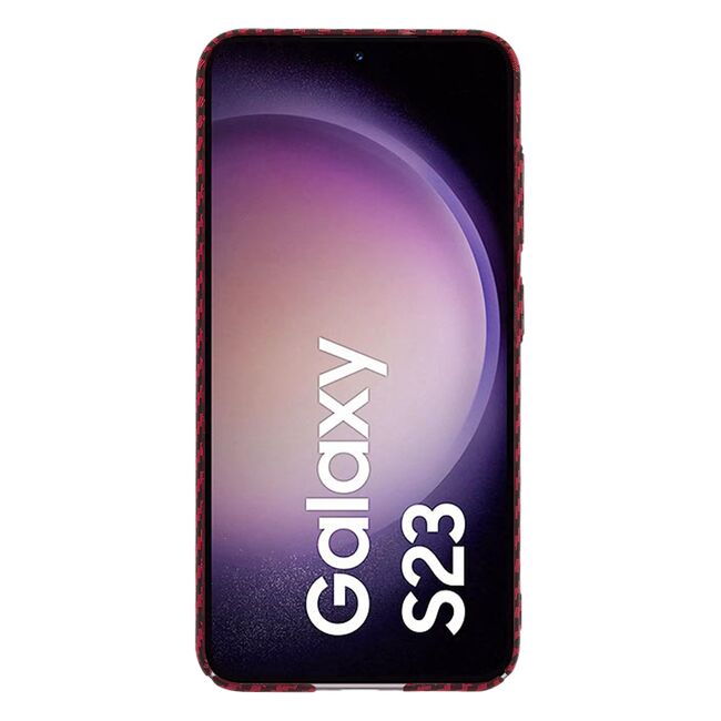 Husa pentru  Samsung Galaxy S23 CarbonFiber UltraSlim, Lightweight, rosu