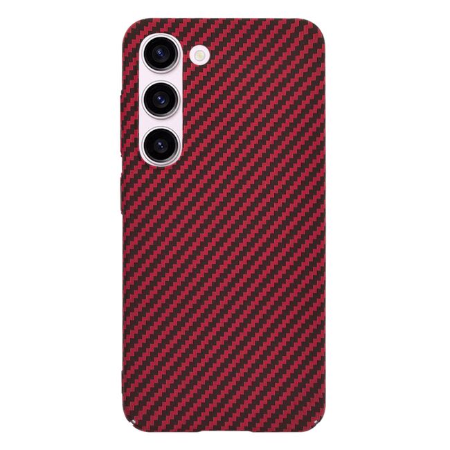 Husa pentru  Samsung Galaxy S23 CarbonFiber UltraSlim, Lightweight, rosu