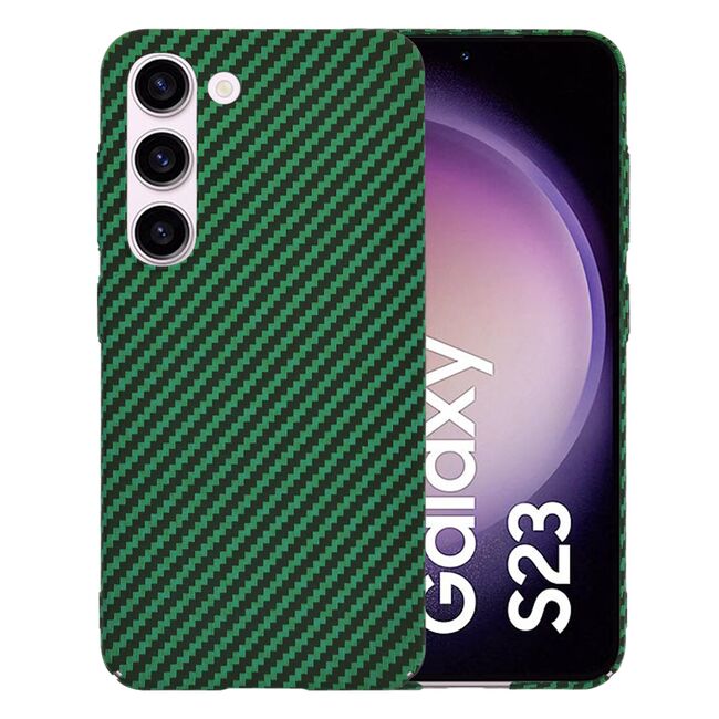 Husa pentru  Samsung Galaxy S23 CarbonFiber UltraSlim, Lightweight, verde