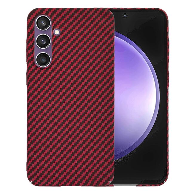 Husa pentru  Samsung Galaxy S23 FE CarbonFiber UltraSlim, Lightweight, rosu
