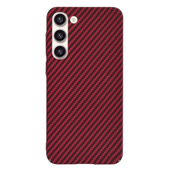 Husa pentru  Samsung Galaxy S23 Plus  CarbonFiber UltraSlim, Lightweight, rosu