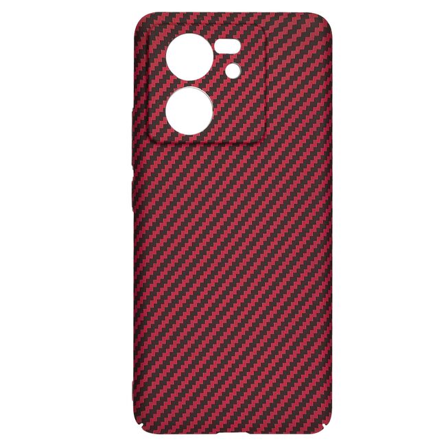 Husa pentru  Xiaomi 13T, 13T Pro CarbonFiber UltraSlim, Lightweight, rosu