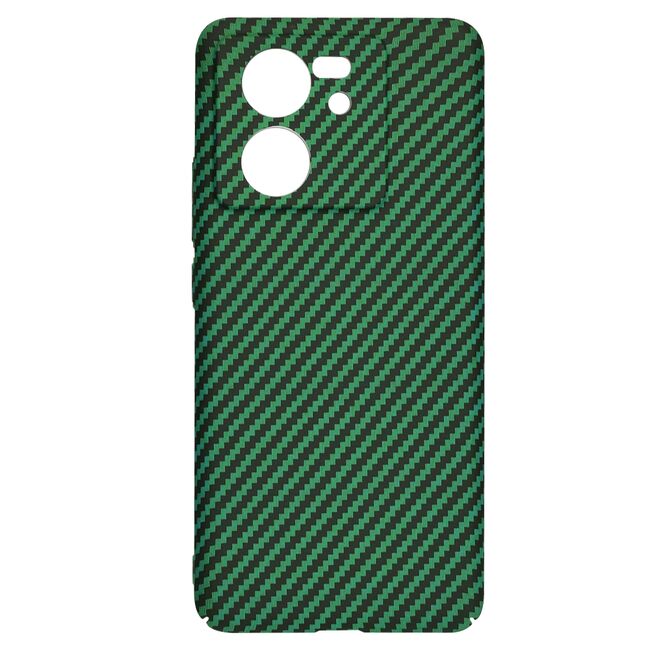 Husa pentru  Xiaomi 13T, 13T Pro CarbonFiber UltraSlim, Lightweight, verde