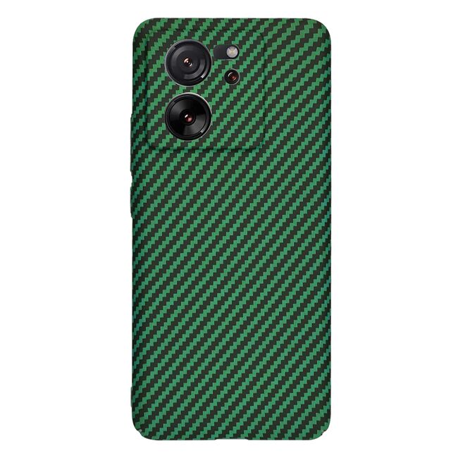 Husa pentru  Xiaomi 13T, 13T Pro CarbonFiber UltraSlim, Lightweight, verde