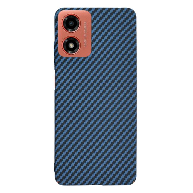 Husa pentru Motorola Moto G04 / G24 / G24 Power, Moto E14 CarbonFiber UltraSlim, Lightweight, albastru