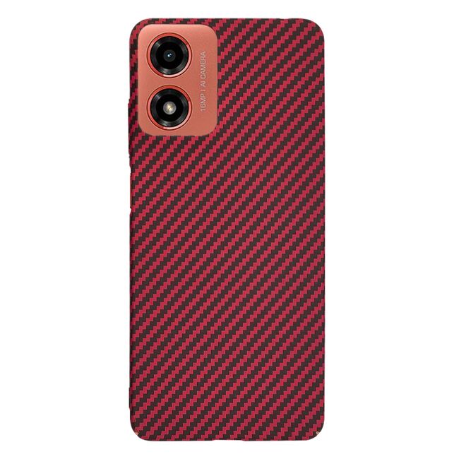 Husa pentru Motorola Moto G04 / G24 / G24 Power, Moto E14 CarbonFiber UltraSlim, Lightweight, rosu