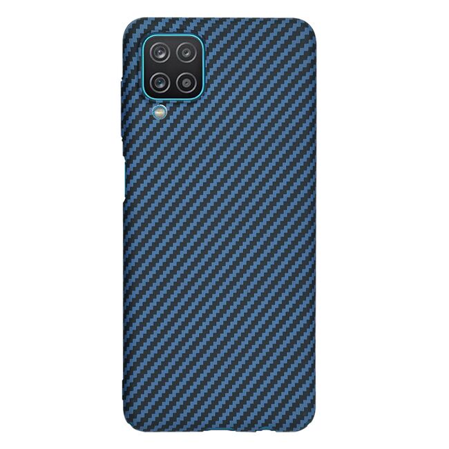 Husa pentru Samsung Galaxy A12 CarbonFiber UltraSlim, Lightweight, albastru