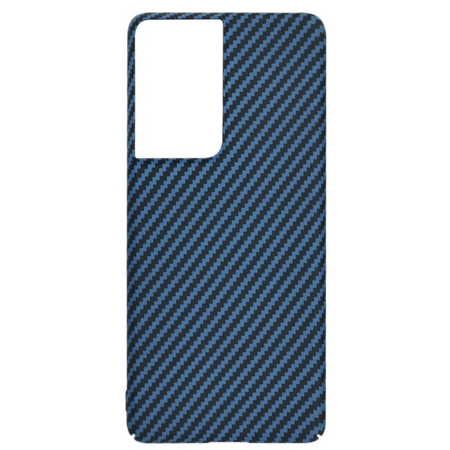 Husa pentru Samsung Galaxy S21 Ultra CarbonFiber UltraSlim, Lightweight, albastru