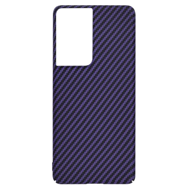 Husa pentru Samsung Galaxy S21 Ultra CarbonFiber UltraSlim, Lightweight, mov
