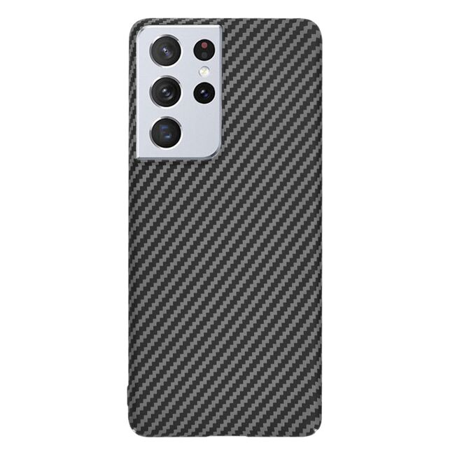 Husa pentru Samsung Galaxy S21 Ultra CarbonFiber UltraSlim, Lightweight, negru