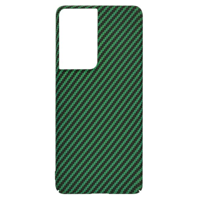 Husa pentru Samsung Galaxy S21 Ultra CarbonFiber UltraSlim, Lightweight, verde