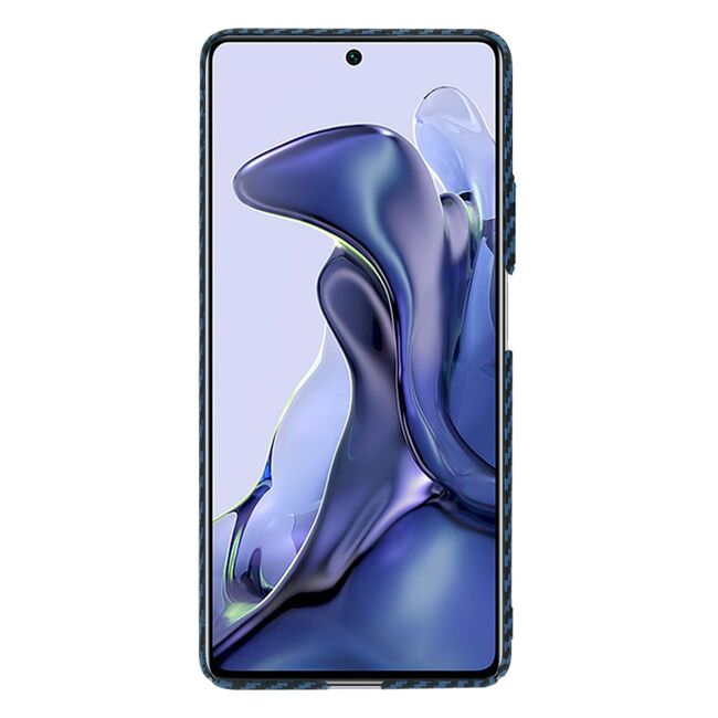 Husa pentru Xiaomi 11T 5G, 11T PRO 5G  CarbonFiber UltraSlim, Lightweight, albastru