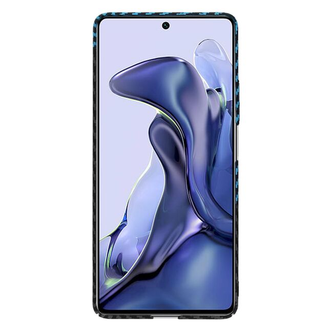 Husa pentru Xiaomi 11T 5G, 11T PRO 5G  CarbonFiber UltraSlim, Lightweight, albastru negru