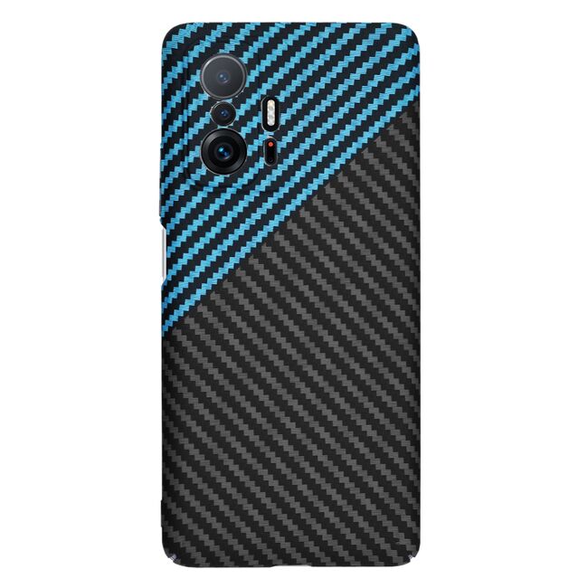 Husa pentru Xiaomi 11T 5G, 11T PRO 5G  CarbonFiber UltraSlim, Lightweight, albastru negru