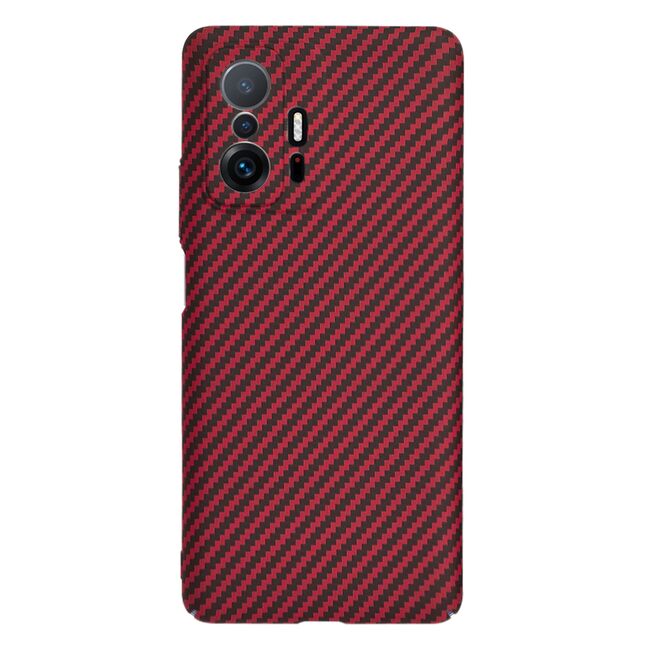 Husa pentru Xiaomi 11T 5G, 11T PRO 5G  CarbonFiber UltraSlim, Lightweight, rosu