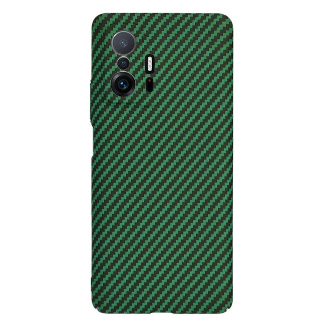 Husa pentru Xiaomi 11T 5G, 11T PRO 5G  CarbonFiber UltraSlim, Lightweight, verde
