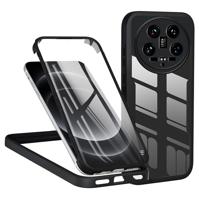 Pachet 360: Husa cu folie integrata pentru  Xiaomi 14 Ultra Cover360 fata / spate - negru