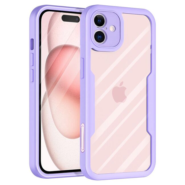 Pachet 360: Husa cu folie integrata pentru  iPhone 16 Plus Cover360 fata / spate - mov