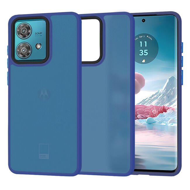 Husa pentru  Motorola Edge 40 NEO CarbonFiber UltraSlim, Lightweight, albastru