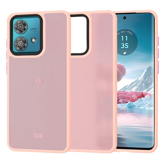 Husa pentru  Motorola Edge 40 NEO CarbonFiber UltraSlim, Lightweight, roz