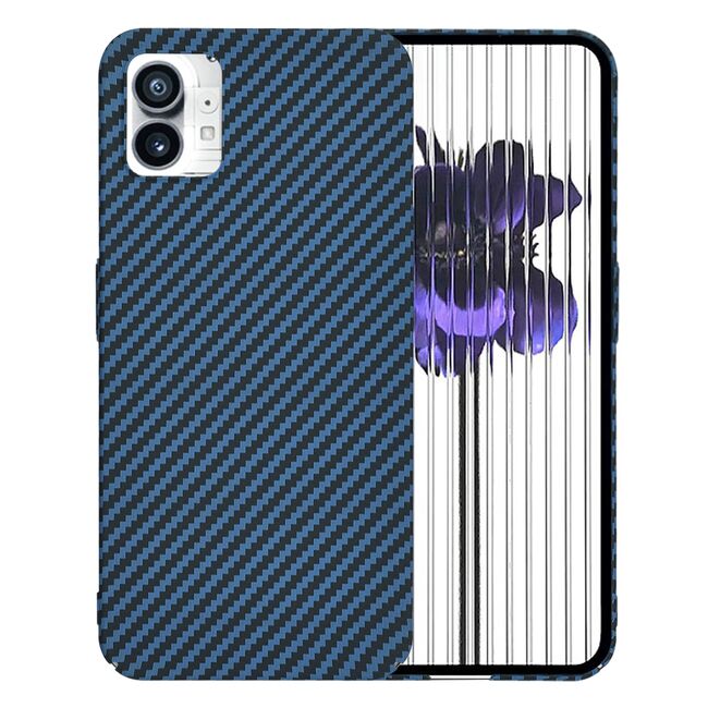 Husa pentru  Nothing Phone 1 CarbonFiber UltraSlim, Lightweight, albastru