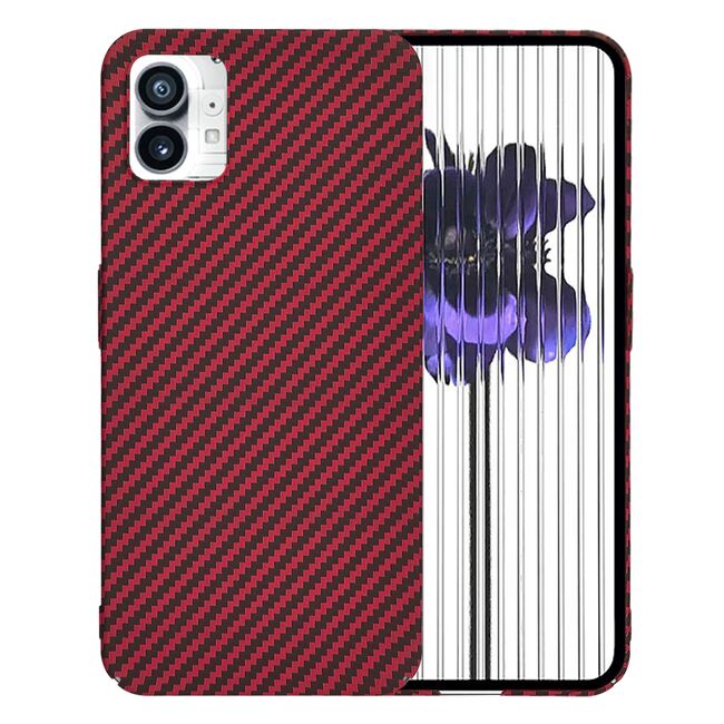 Husa pentru  Nothing Phone 1 CarbonFiber UltraSlim, Lightweight, rosu