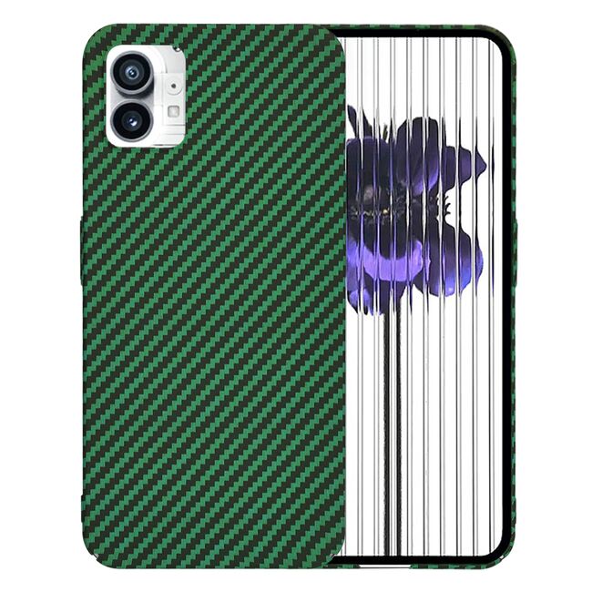 Husa pentru  Nothing Phone 1 CarbonFiber UltraSlim, Lightweight, verde