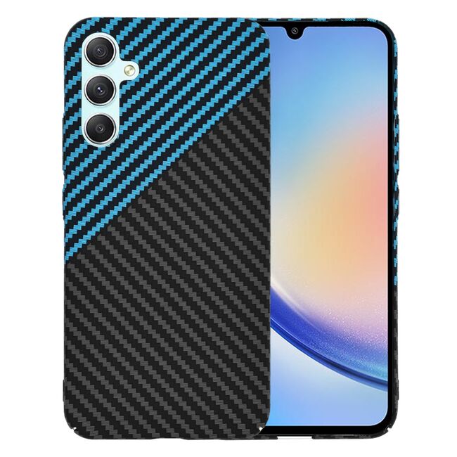 Husa pentru  Samsung Galaxy A34 5G CarbonFiber UltraSlim, Lightweight, albastru negru