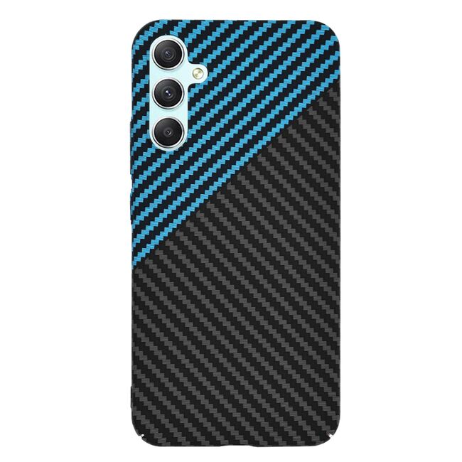 Husa pentru  Samsung Galaxy A34 5G CarbonFiber UltraSlim, Lightweight, albastru negru