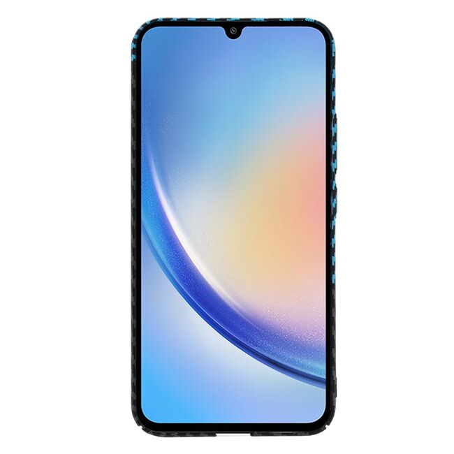 Husa pentru  Samsung Galaxy A34 5G CarbonFiber UltraSlim, Lightweight, albastru negru