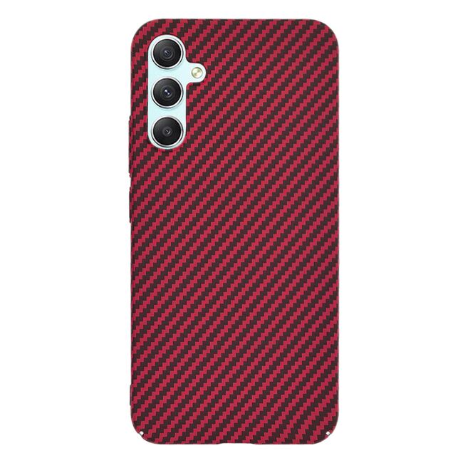 Husa pentru  Samsung Galaxy A34 5G CarbonFiber UltraSlim, Lightweight, rosu