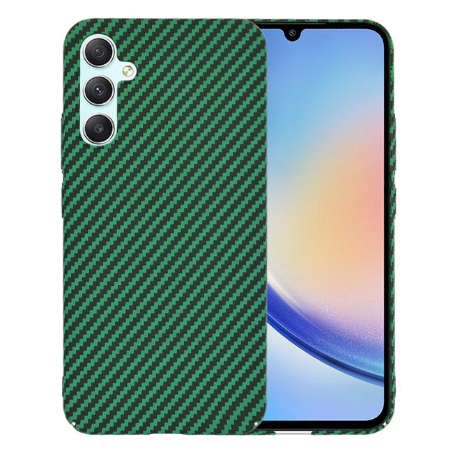 Husa pentru  Samsung Galaxy A34 5G CarbonFiber UltraSlim, Lightweight, verde