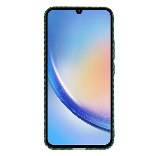 Husa pentru  Samsung Galaxy A34 5G CarbonFiber UltraSlim, Lightweight, verde