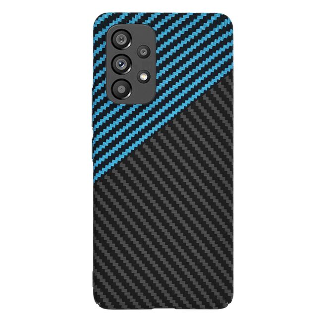 Husa pentru  Samsung Galaxy A53 5G CarbonFiber UltraSlim, Lightweight, albastru negru
