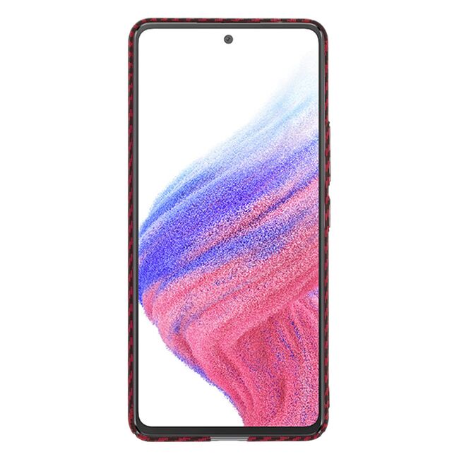 Husa pentru  Samsung Galaxy A53 5G CarbonFiber UltraSlim, Lightweight, rosu