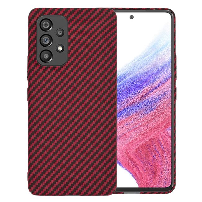Husa pentru  Samsung Galaxy A53 5G CarbonFiber UltraSlim, Lightweight, rosu