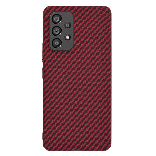 Husa pentru  Samsung Galaxy A53 5G CarbonFiber UltraSlim, Lightweight, rosu