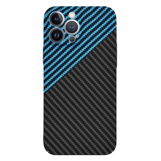 Husa pentru  iPhone 13 Pro Max CarbonFiber UltraSlim, Lightweight, albastru negru