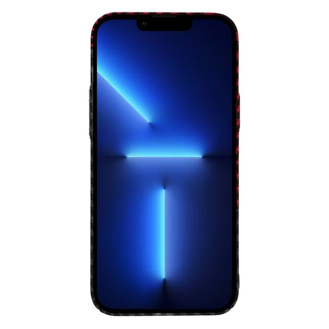 Husa pentru  iPhone 13 Pro Max CarbonFiber UltraSlim, Lightweight, rosu negru