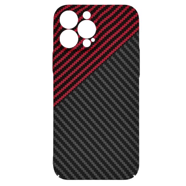 Husa pentru  iPhone 13 Pro Max CarbonFiber UltraSlim, Lightweight, rosu negru